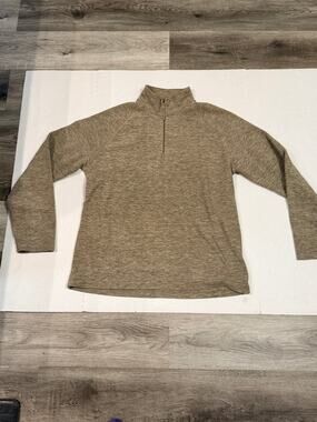 Mountain Warehouse Mens Large 1/4 Zip Pullover Brown Heather Hiking Outdoor